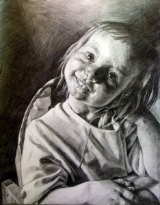 a pencil portrait done from a photograph